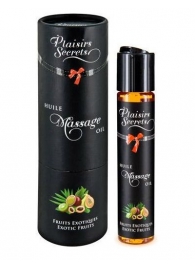 Массажное масло с ароматом экзотических фруктов Huile de Massage Gourmande Fruits Exotiques - 59 мл. - Plaisir Secret - купить с доставкой в Балаково