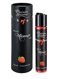 Массажное масло с ароматом клубники Huile de Massage Gourmande Fraise des Bois - 59 мл. - Plaisir Secret - купить с доставкой в Балаково