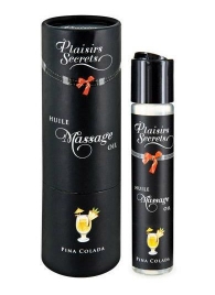 Массажное масло с ароматом пина колады Huile de Massage Gourmande Pina Colada - 59 мл. - Plaisir Secret - купить с доставкой в Балаково