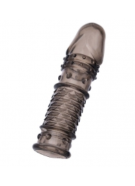 Дымчатая закрытая насадка ToyFa XLover с чешуйками и пупырышками - 13,5 см. - ToyFa - в Балаково купить с доставкой