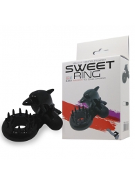 Чёрное эрекционное виброкольцо Sweet Ring с дельфинчиком - Baile - в Балаково купить с доставкой