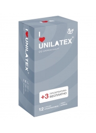 Презервативы с рёбрами Unilatex Ribbed - 12 шт. + 3 шт. в подарок - Unilatex - купить с доставкой в Балаково