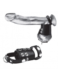 Кольцо на член и мошонку Cock Ring With 2  Ball Stretcher And Optional Weight Ring - BlueLine - в Балаково купить с доставкой