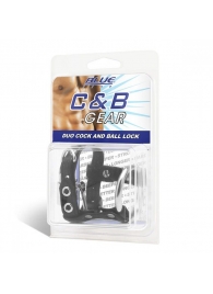 Утяжка на пенис на замочке Duo Cock And Ball Lock - BlueLine - купить с доставкой в Балаково