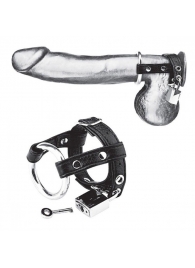 Утяжка на пенис на замочке Duo Cock And Ball Lock - BlueLine - купить с доставкой в Балаково