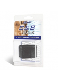 Чёрная утяжка на мошонку 1  Velcro Ball Stretcher - BlueLine - купить с доставкой в Балаково