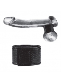 Чёрная утяжка на мошонку 1  Velcro Ball Stretcher - BlueLine - купить с доставкой в Балаково