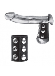 Утяжка на пенис на кнопочках 100% PVC STRAP WITH METAL SNAP - BlueLine - купить с доставкой в Балаково