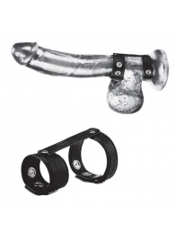 Утяжка на пенис с клёпками Duo Snap Cock And Ball Ring - BlueLine - купить с доставкой в Балаково