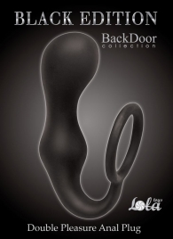 Чёрное эрекционное кольцо с анальной пробкой Double Pleasure Anal Plug - Lola Games - в Балаково купить с доставкой