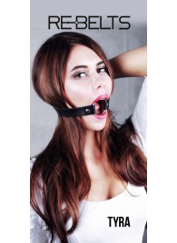 Чёрный кожаный чокер-кляп Tyra Black - Rebelts - купить с доставкой в Балаково