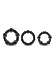 Набор из 3 чёрных эрекционных колец Stay Hard Beaded Cockrings - Blush Novelties - в Балаково купить с доставкой