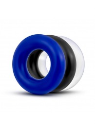 Набор из 3 разноцветных колец Stay Hard Donut Rings - Blush Novelties - в Балаково купить с доставкой