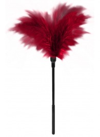 Пластиковая метелочка с красными пёрышками Small Feather Tickler - 32 см. - Blush Novelties - купить с доставкой в Балаково