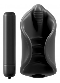 Чёрный мастурбатор Vibrating Silicone Stimulator с вибрацией - Pipedream - в Балаково купить с доставкой