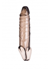 Дымчатая фаллическая насадка с подхватом и закрытой головкой - 16,2 см. - ToyFa - в Балаково купить с доставкой