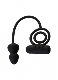 Чёрное эрекционное кольцо с вибропулькой и анальным хвостом - Erotist Adult Toys - в Балаково купить с доставкой
