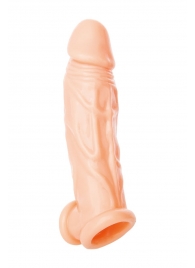 Телесная насадка на пенис с фиксацией мошонки - 18,5 см. - ToyFa - в Балаково купить с доставкой