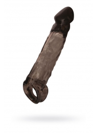 Чёрная насадка на пенис Tс подхватом - 19,5 см. - ToyFa - в Балаково купить с доставкой