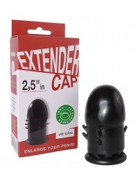 Чёрный латексный удлинитель пениса 2.5 in с шипиками - Sitabella - в Балаково купить с доставкой