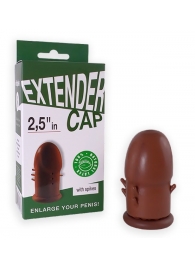 Коричневый латексный удлинитель пениса 2.5 in с шипиками - Sitabella - в Балаково купить с доставкой