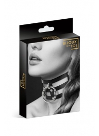 Чёрный тройной чокер с большим кольцом - Bijoux Pour Toi - купить с доставкой в Балаково