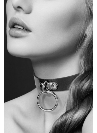 Узенький ошейник из полиуретана с кольцом - Bijoux Pour Toi - купить с доставкой в Балаково
