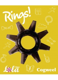 Чёрное эрекционное кольцо Rings Cogweel - Lola Games - в Балаково купить с доставкой