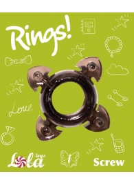 Чёрное эрекционное кольцо Rings Screw - Lola Games - в Балаково купить с доставкой