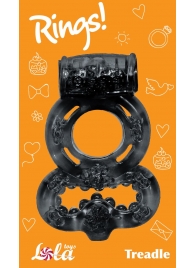 Чёрное эрекционное кольцо Rings Treadle с подхватом - Lola Games - в Балаково купить с доставкой