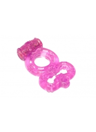 Розовое эрекционное кольцо Rings Treadle с подхватом - Lola Games - в Балаково купить с доставкой