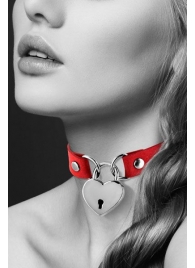 Красный чокер с замком в форме сердца - Bijoux Pour Toi - купить с доставкой в Балаково