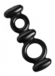 Двойное эрекционное кольцо Dual Stretch To Fit Cock and Ball Ring - XR Brands - в Балаково купить с доставкой