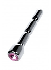 Серебристый уретральный плаг со стразом - 7 см. - ToyFa - купить с доставкой в Балаково