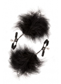 Зажимы для сосков с пухом FEATHERED NIPPLE CLAMPS - Blush Novelties - купить с доставкой в Балаково