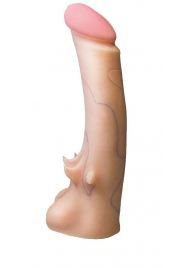 Телесная насадка REAL Standard с усиками на основании - 19 см. - LOVETOY (А-Полимер) - купить с доставкой в Балаково