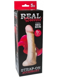 Реалистичная насадка с мошонкой REAL Standard - 18 см. - LOVETOY (А-Полимер) - купить с доставкой в Балаково