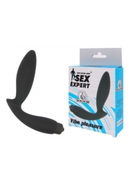 Чёрный вибростимулятор простаты Sex Expert Vibe Pleasure - Sex Expert - в Балаково купить с доставкой