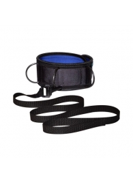 Чёрно-синий неопреновый ошейник с поводком - Sitabella - купить с доставкой в Балаково