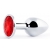 Серебристая анальная пробка с красным стразом - 7,2 см. - Anal Jewelry Plug - купить с доставкой в Балаково