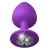 Фиолетовая анальная пробка со стразом Her Little Gem Large Plug - 9,5 см. - Pipedream - купить с доставкой в Балаково