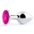 Серебристая анальная пробка с малиновым кристаллом - 7,2 см. - Anal Jewelry Plug - купить с доставкой в Балаково