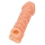 Телесная закрытая насадка с венками Cock Sleeve Size M - 15,6 см. - KOKOS - в Балаково купить с доставкой