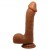 Коричневый гибкий фаллоимитатор на присоске Johnson - 23,2 см. - Baile