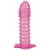 Гелевая розовая насадка с шипами - 12 см. - Toyfa Basic - в Балаково купить с доставкой