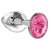 Малая серебристая анальная пробка Diamond Pink Sparkle Small с розовым кристаллом - 7 см. - Lola Games - купить с доставкой в Балаково