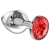 Большая серебристая анальная пробка Diamond Red Sparkle Large с красным кристаллом - 8 см. - Lola Games - купить с доставкой в Балаково