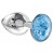 Малая серебристая анальная пробка Diamond Light blue Sparkle Small с голубым кристаллом - 7 см. - Lola Games - купить с доставкой в Балаково