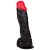 Чёрный фаллоимитатор с красной головкой - 20 см. - LOVETOY (А-Полимер)