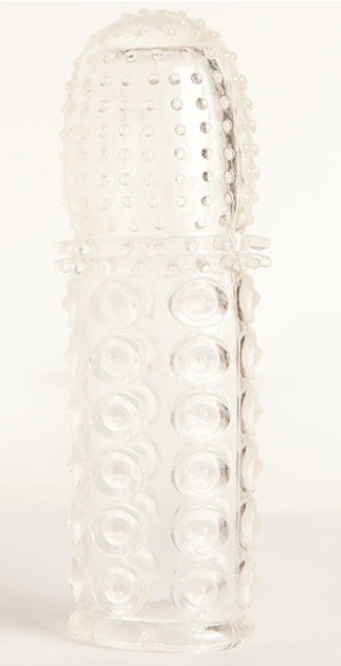 Прозрачная закрытая гелевая насадка - 13,5 см. - Toyfa Basic - в Балаково купить с доставкой